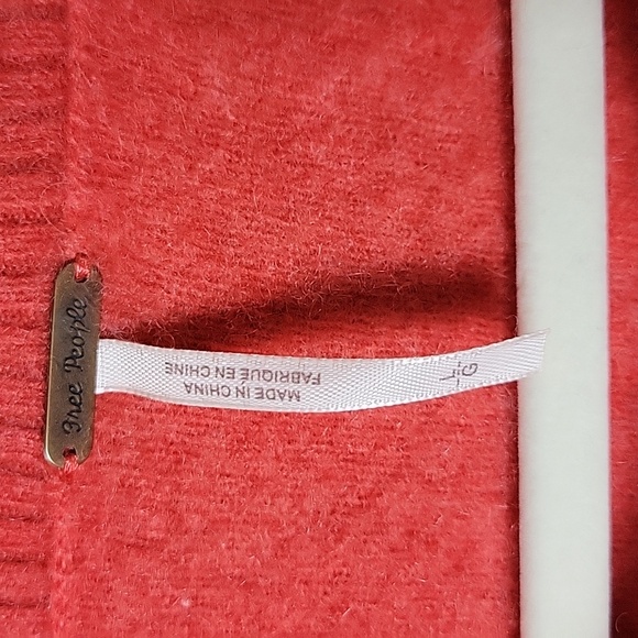 Women's Free People 100% cashmere orange sweater size large - Picture 6 of 9